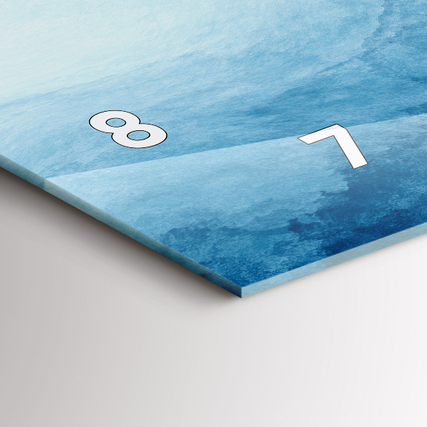 Horizontální skleněné hodiny na stěnu Vodní abstrakce