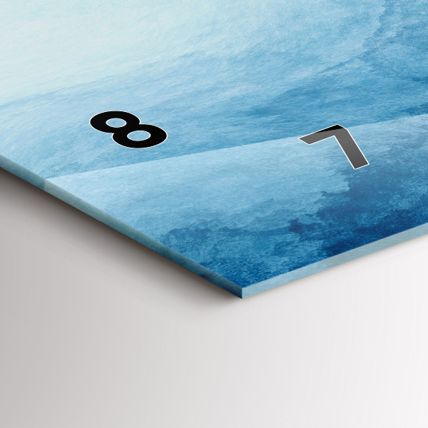 Horizontální skleněné hodiny na stěnu Vodní abstrakce