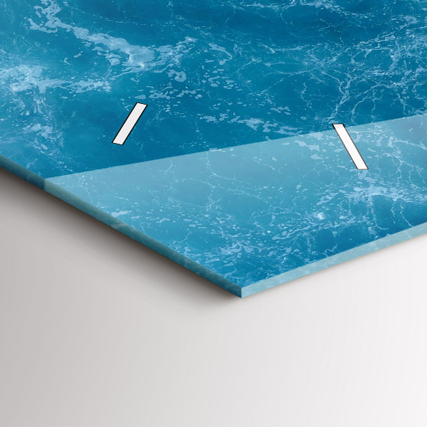 Horizontální hodiny na skle Mořská voda