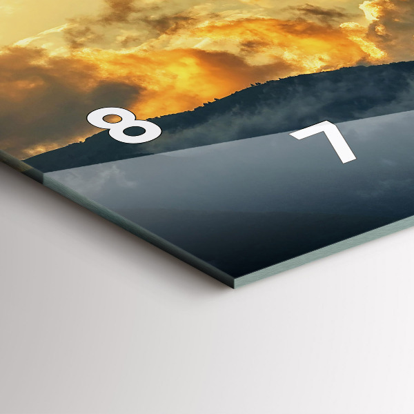 Horizontální hodiny na skle Let balonu v oblacích