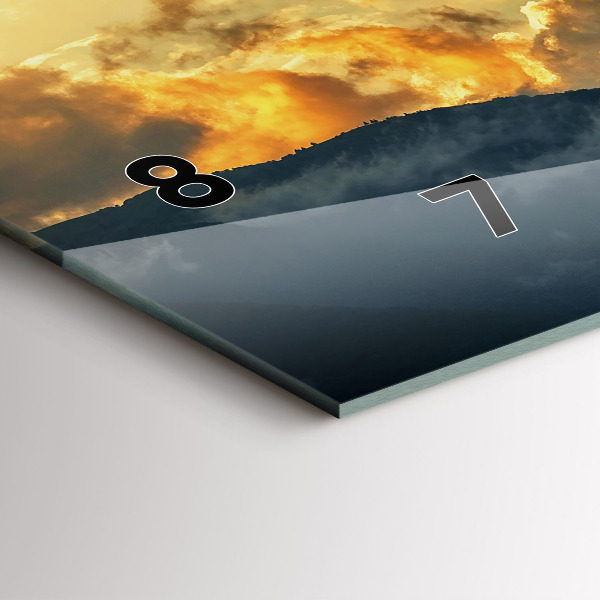 Horizontální hodiny na skle Let balonu v oblacích