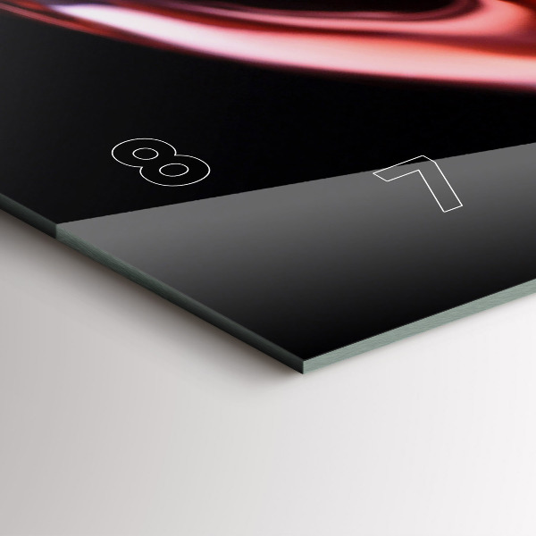 Horizontální hodiny na skle Sklenice vína