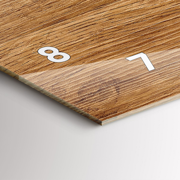 Horizontální hodiny na skle Světlé dřevo