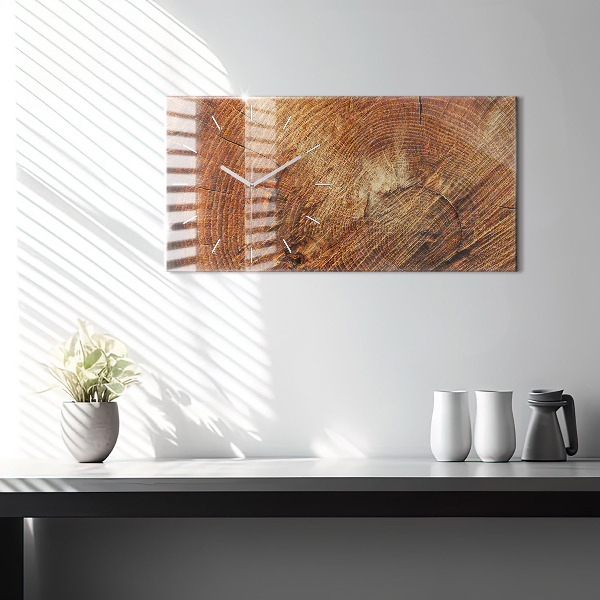 Horizontální hodiny na skle Kmen starého stromu