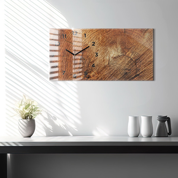 Horizontální hodiny na skle Kmen starého stromu