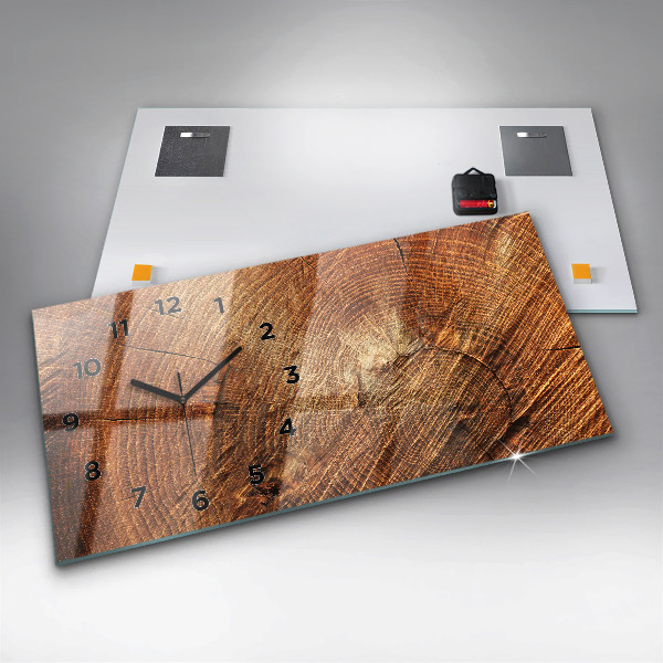 Horizontální hodiny na skle Kmen starého stromu