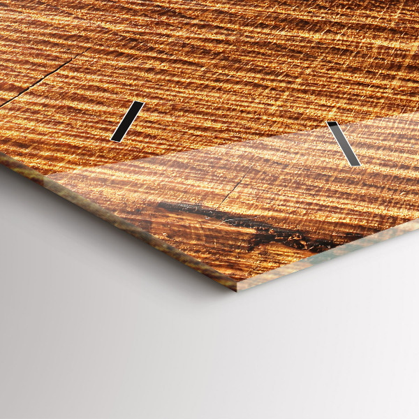 Horizontální hodiny na skle Dekorativní dřevo