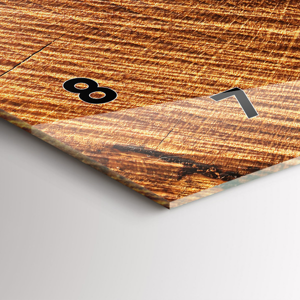 Horizontální hodiny na skle Dekorativní dřevo