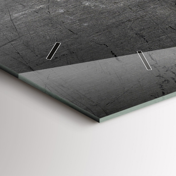 Horizontální hodiny na skle Kovová zeď