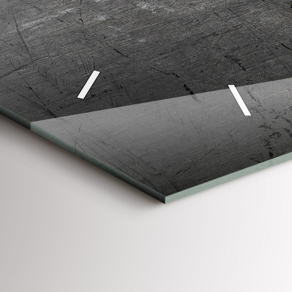 Horizontální hodiny na skle Kovová zeď