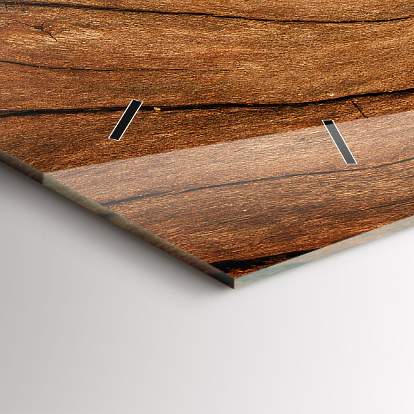 Horizontální hodiny na skle Staré dřevo