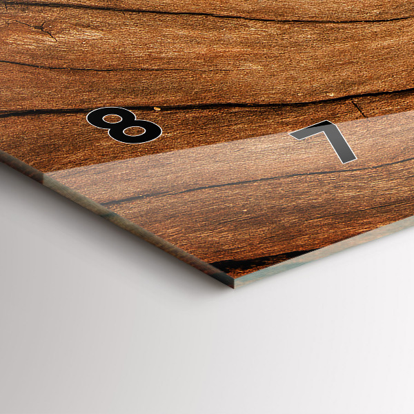 Horizontální hodiny na skle Staré dřevo