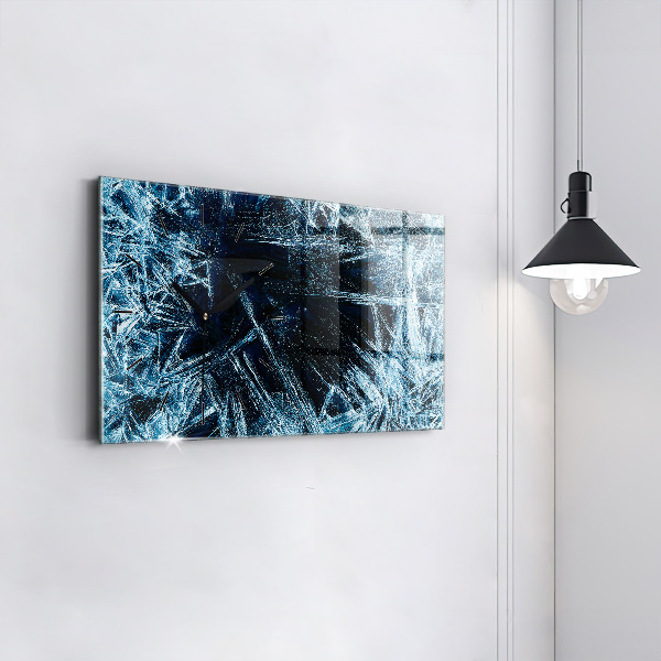 Horizontální hodiny na skle Zmrzlá zeď