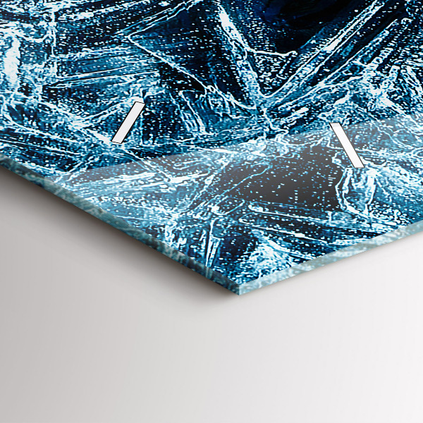 Horizontální hodiny na skle Zmrzlá zeď