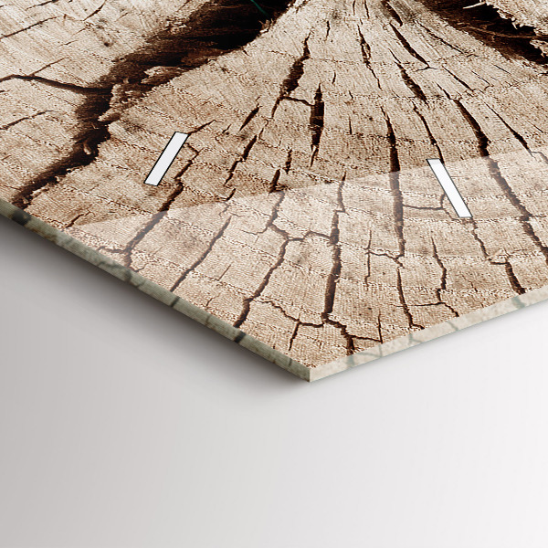 Horizontální hodiny na skle Kmen starého dřeva