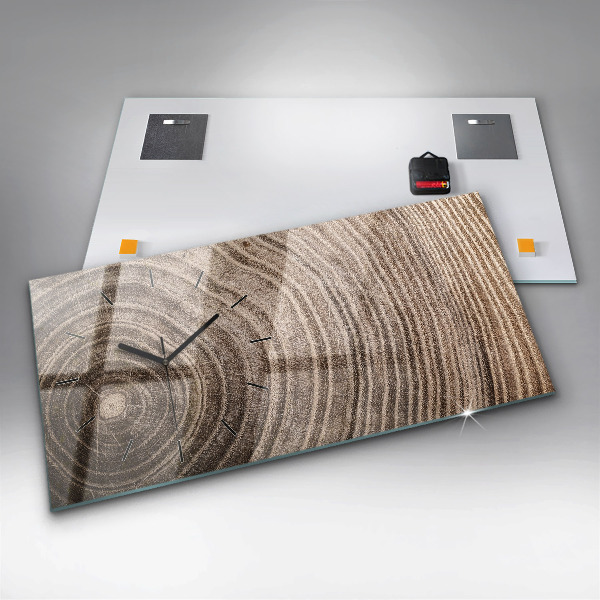 Horizontální hodiny na skle Kmen stromu