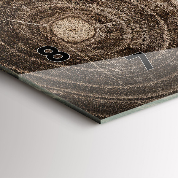 Horizontální hodiny na skle Kmen stromu