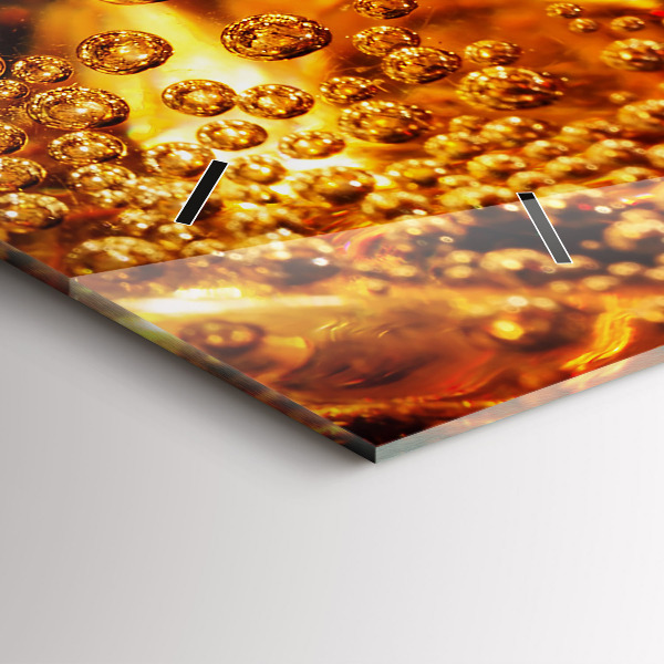 Horizontální skleněné hodiny na stěnu Detail nápoje