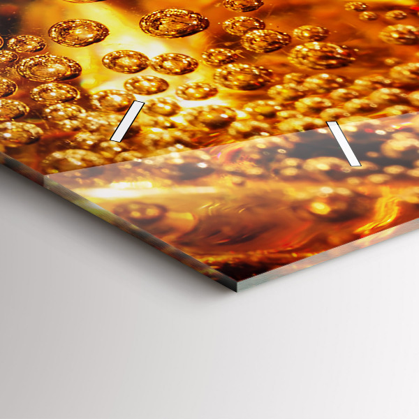 Horizontální skleněné hodiny na stěnu Detail nápoje