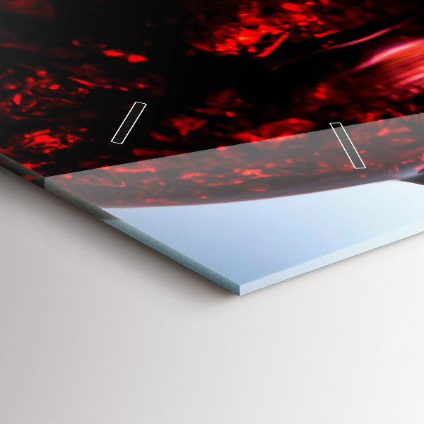 Horizontální skleněné hodiny na stěnu Sklenice na víno