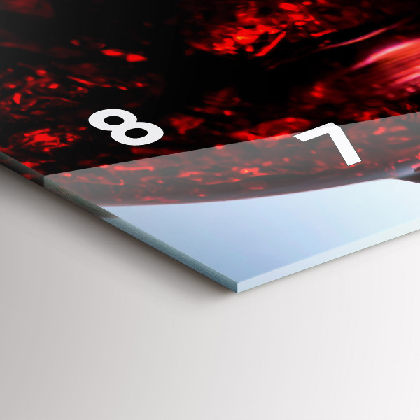 Horizontální skleněné hodiny na stěnu Sklenice na víno