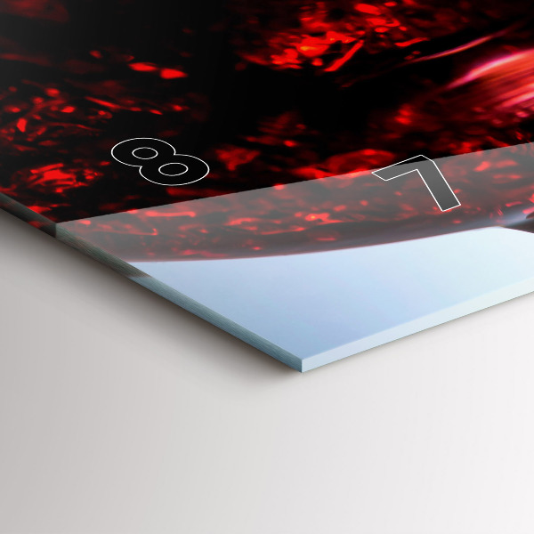 Horizontální skleněné hodiny na stěnu Sklenice na víno