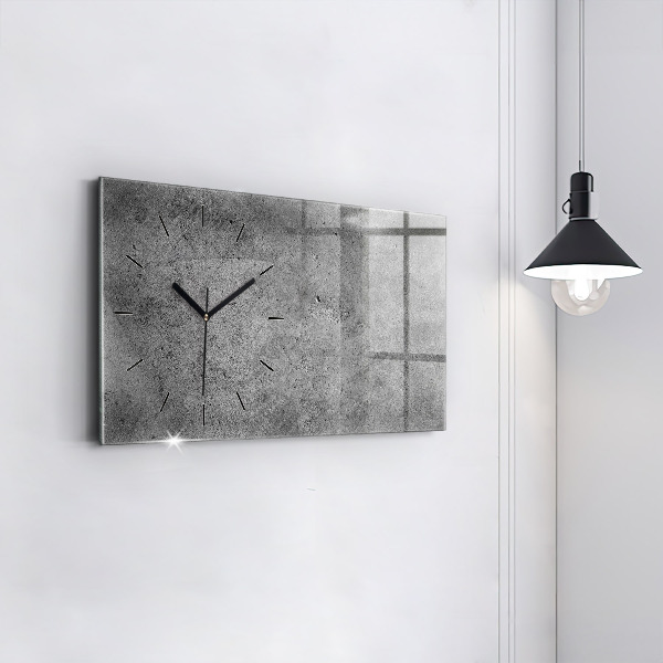 Horizontální skleněné hodiny na stěnu Průmyslová zeď