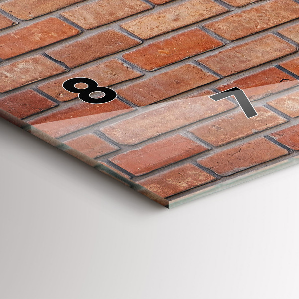 Horizontální skleněné hodiny na stěnu Cihlová zeď