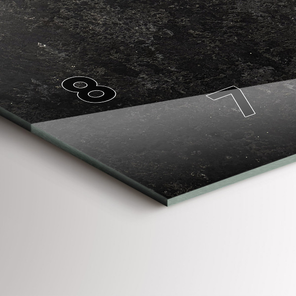 Horizontální skleněné hodiny na stěnu Srdce z peprmintů