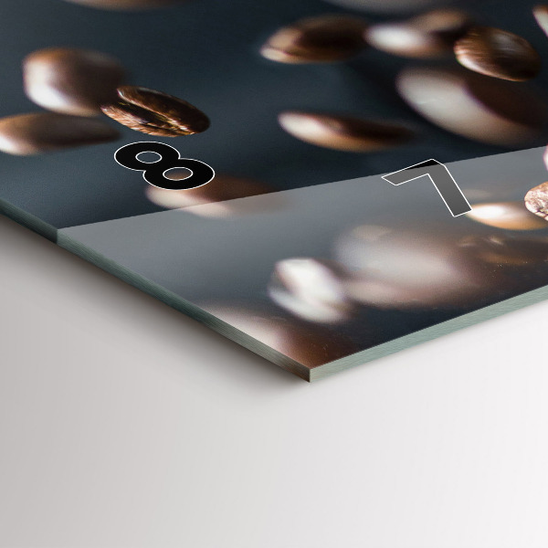 Horizontální skleněné hodiny na stěnu Kávová zrna