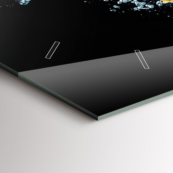 Horizontální skleněné hodiny na stěnu Ananas