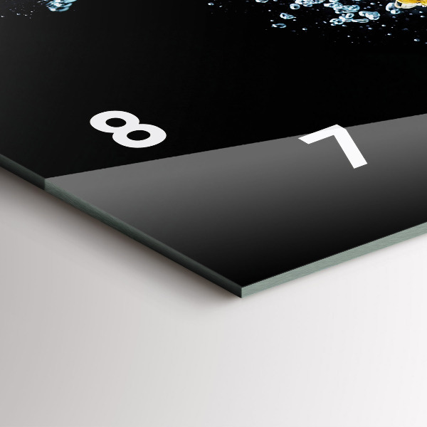 Horizontální skleněné hodiny na stěnu Ananas