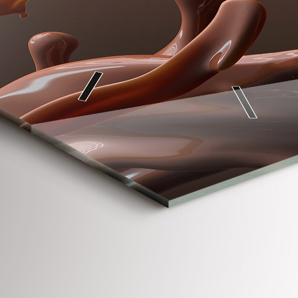 Horizontální skleněné hodiny na stěnu Kakao