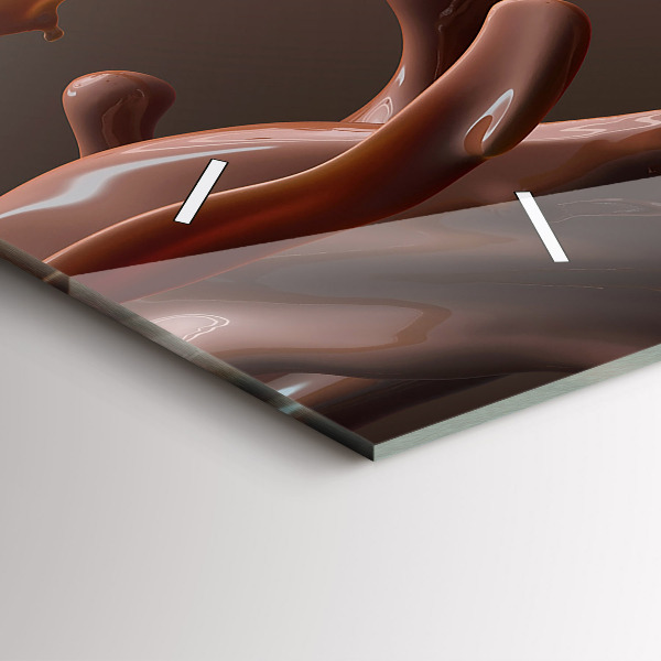 Horizontální skleněné hodiny na stěnu Kakao