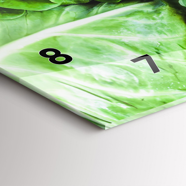 Horizontální skleněné hodiny na stěnu Zelená zelenina