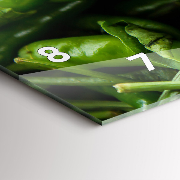 Horizontální skleněné hodiny na stěnu Zelený pepř