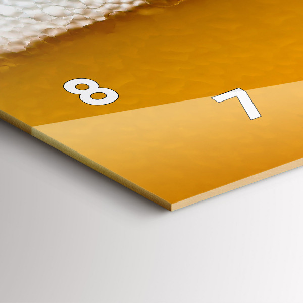 Horizontální skleněné hodiny na stěnu Detail piva