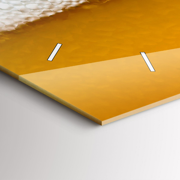 Horizontální skleněné hodiny na stěnu Detail piva