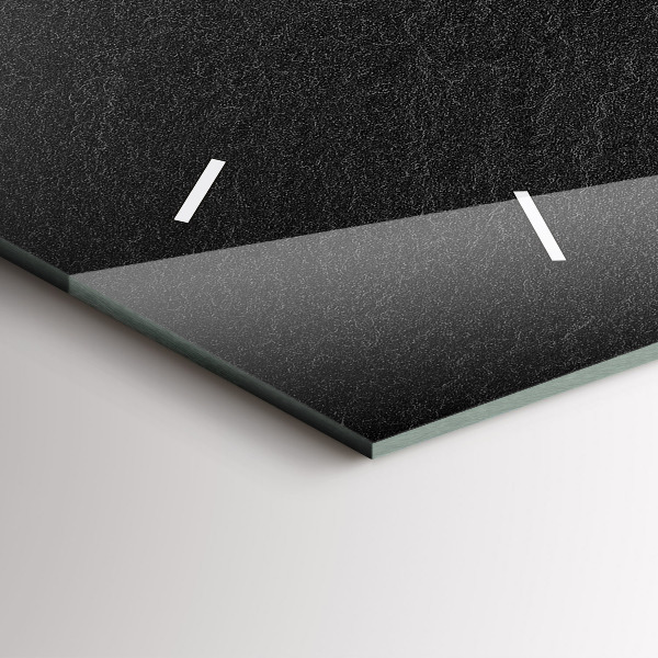 Horizontální skleněné hodiny na stěnu Tmavá skála