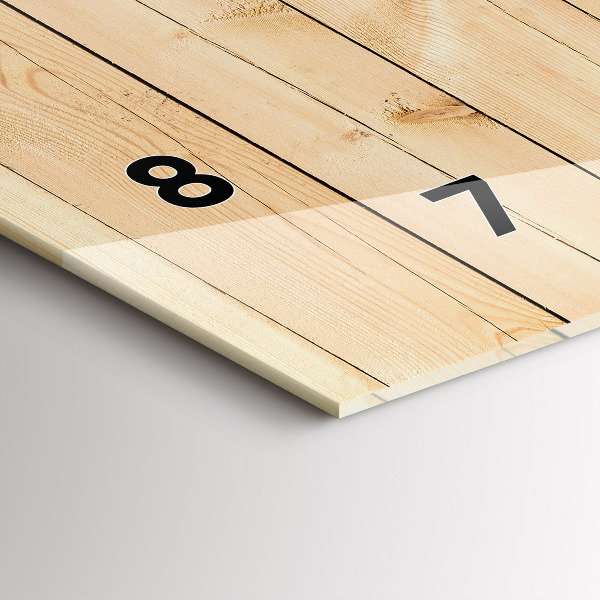 Horizontální skleněné hodiny na stěnu Dřevěná prkna