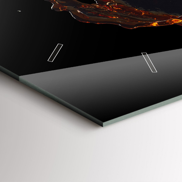 Horizontální skleněné hodiny na stěnu Rozlitý nápoj