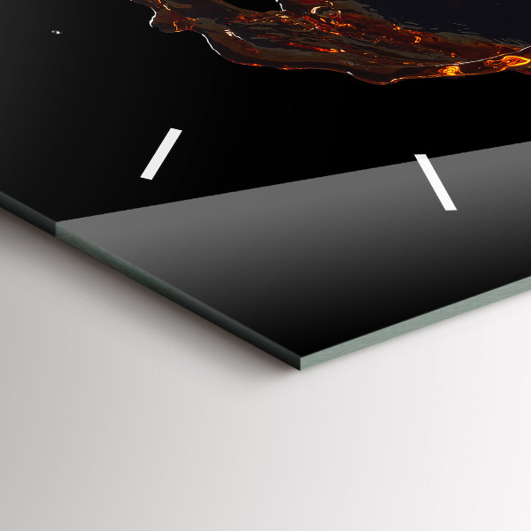 Horizontální skleněné hodiny na stěnu Rozlitý nápoj