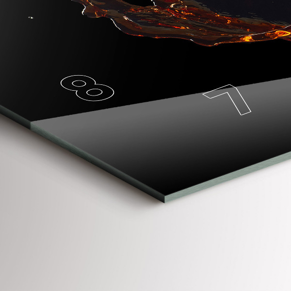 Horizontální skleněné hodiny na stěnu Rozlitý nápoj