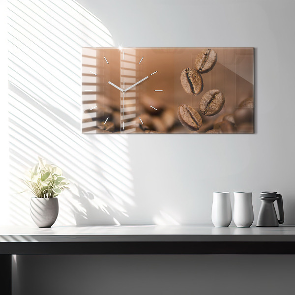 Horizontální skleněné hodiny na stěnu Abstraktní barvy