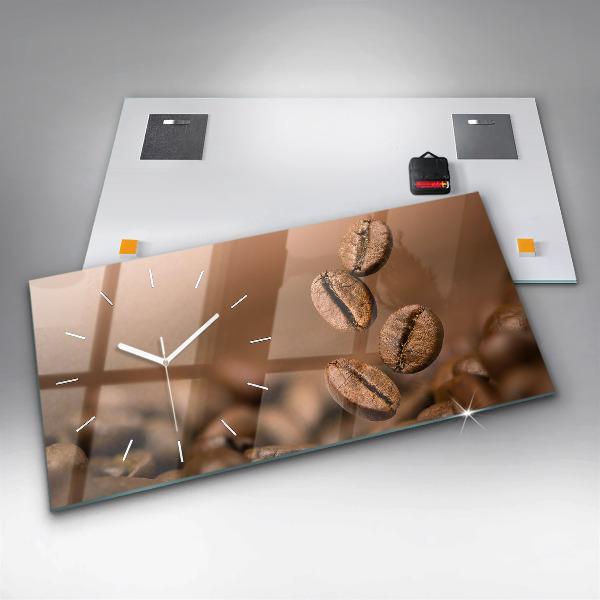 Horizontální skleněné hodiny na stěnu Abstraktní barvy