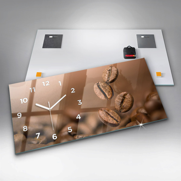 Horizontální skleněné hodiny na stěnu Abstraktní barvy