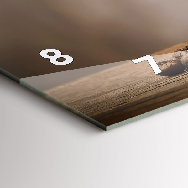 Horizontální skleněné hodiny na stěnu Hrnek s kávou