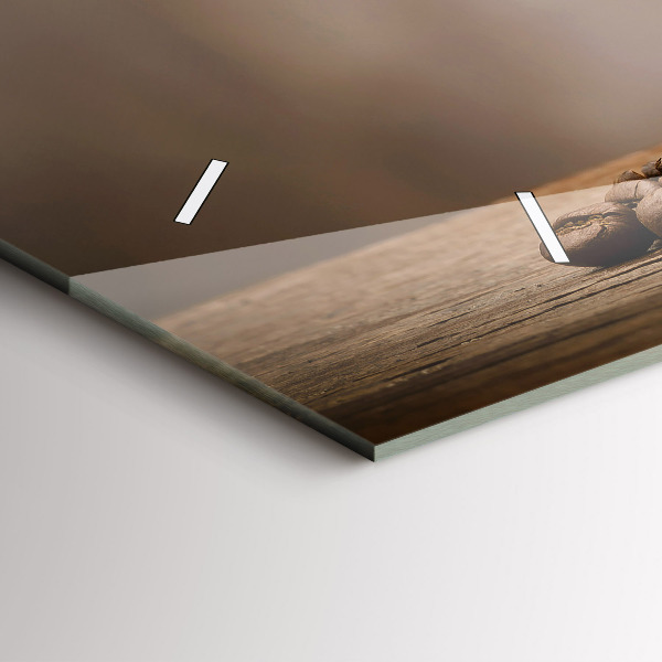 Horizontální skleněné hodiny na stěnu Hrnek s kávou