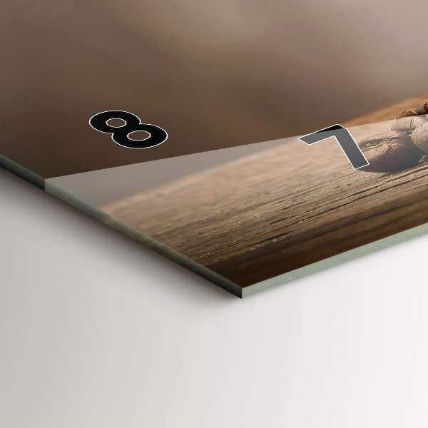 Horizontální skleněné hodiny na stěnu Hrnek s kávou