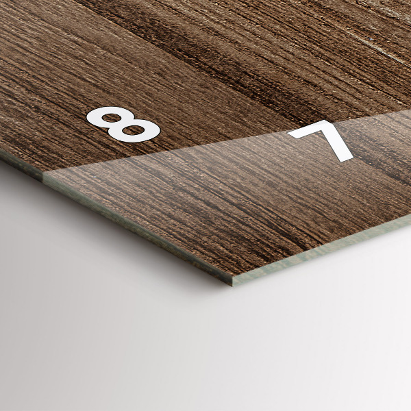 Horizontální skleněné hodiny na stěnu Tmavé dřevo